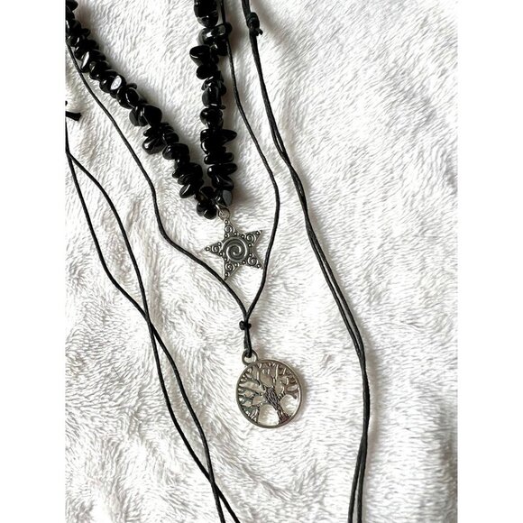 Tree of Life Black Onyx + Quartz 3 Necklace Set! - Picture 3 of 4